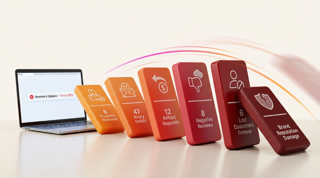 Domino effect of a single manual error leading to lost customers