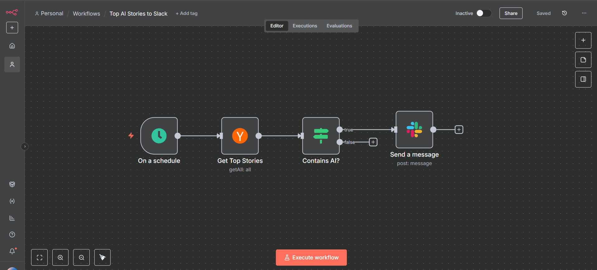n8n Visual Workflow Canvas